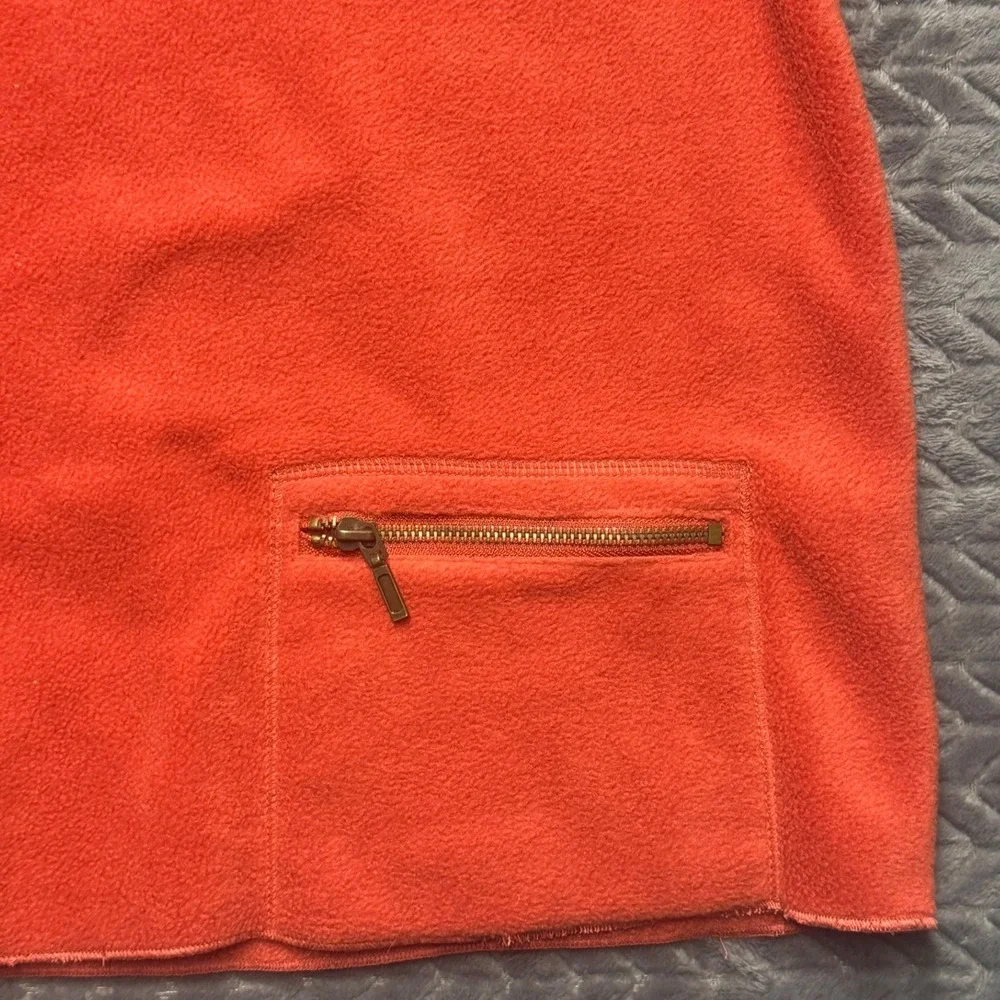 Apropos Small Orange Fleece Mock Neck Pullover Top Zipper Pocket‎ (1501)